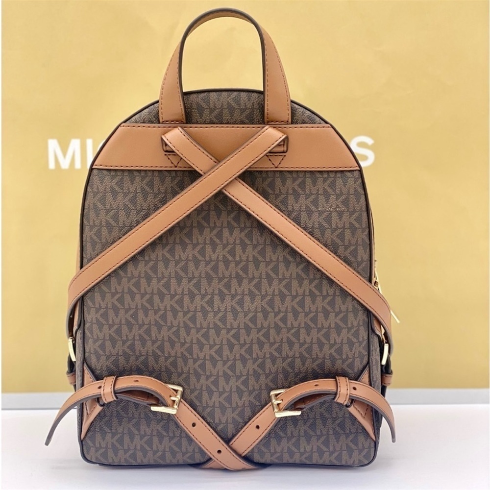 MICHAEL KORS JAYCEE MEDIUM BACKPACK BROWN SIGNATURE COLOR - Picture 6 of 11